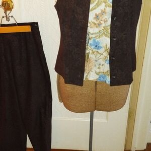Vintage "Casual Corner" 1970s Funky Vest & Side zip Pants